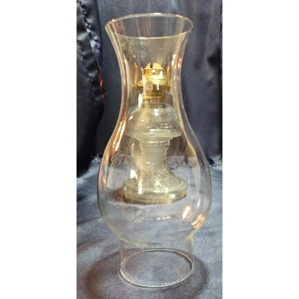 Vintage Clear Hobnail Glass Kerosene Oil Lamp with Chimeny‎ shade; J-2090